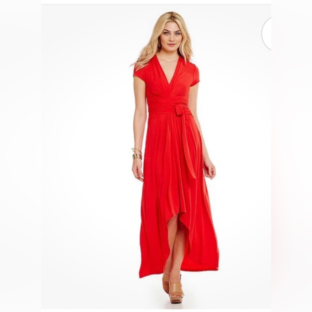 MICHAEL Michael Kors Red Wrap Sundress with Tie Front